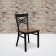 HERCULES Series Black ''X'' Back Metal Restaurant Chair - Cherry Wood Seat
