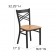 HERCULES Series Black ''X'' Back Metal Restaurant Chair - Natural Wood Seat
