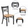 HERCULES Series Black ''X'' Back Metal Restaurant Chair - Natural Wood Seat
