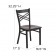 HERCULES Series Black ''X'' Back Metal Restaurant Chair - Walnut Wood Seat 