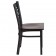 HERCULES Series Black ''X'' Back Metal Restaurant Chair - Walnut Wood Seat 