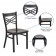 HERCULES Series Black ''X'' Back Metal Restaurant Chair - Walnut Wood Seat 