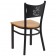 HERCULES Series Black Coffee Back Metal Restaurant Chair - Natural Wood Seat