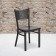 HERCULES Series Black Coffee Back Metal Restaurant Chair - Walnut Wood Seat 