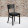 HERCULES Series Black Grid Back Metal Restaurant Chair - Black Vinyl Seat 