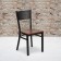 HERCULES Series Black Grid Back Metal Restaurant Chair - Cherry Wood Seat 