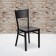 HERCULES Series Black Grid Back Metal Restaurant Chair - Mahogany Wood Seat