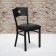 HERCULES Series Black Circle Back Metal Restaurant Chair - Black Vinyl Seat 