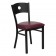 HERCULES Series Black Circle Back Metal Restaurant Chair - Burgundy Vinyl Seat