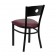 HERCULES Series Black Circle Back Metal Restaurant Chair - Burgundy Vinyl Seat