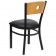 HERCULES Series Black Circle Back Metal Restaurant Chair - Natural Wood Back, Black Vinyl Seat