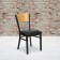 HERCULES Series Black Circle Back Metal Restaurant Chair - Natural Wood Back, Black Vinyl Seat