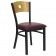 HERCULES Series Black Circle Back Metal Restaurant Chair - Natural Wood Back, Burgundy Vinyl Seat 