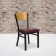 HERCULES Series Black Circle Back Metal Restaurant Chair - Natural Wood Back, Burgundy Vinyl Seat 