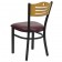 HERCULES Series Black Slat Back Metal Restaurant Chair - Natural Wood Back, Burgundy Vinyl Seat