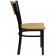 HERCULES Series Black Slat Back Metal Restaurant Chair - Natural Wood Back & Seat