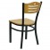 HERCULES Series Black Slat Back Metal Restaurant Chair - Natural Wood Back & Seat