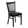 HERCULES Series Black Vertical Back Metal Restaurant Chair - Black Vinyl Seat