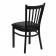 HERCULES Series Black Vertical Back Metal Restaurant Chair - Black Vinyl Seat
