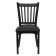 HERCULES Series Black Vertical Back Metal Restaurant Chair - Black Vinyl Seat