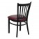 HERCULES Series Black Vertical Back Metal Restaurant Chair - Burgundy Vinyl Seat 
