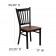 HERCULES Series Black Vertical Back Metal Restaurant Chair - Cherry Wood Seat