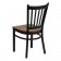 HERCULES Series Black Vertical Back Metal Restaurant Chair - Cherry Wood Seat