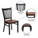 HERCULES Series Black Vertical Back Metal Restaurant Chair - Cherry Wood Seat