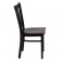 HERCULES Series Black Vertical Back Metal Restaurant Chair - Mahogany Wood Seat 