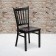 HERCULES Series Black Vertical Back Metal Restaurant Chair - Mahogany Wood Seat 