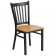 HERCULES Series Black Vertical Back Metal Restaurant Chair - Natural Wood Seat 