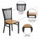 HERCULES Series Black Vertical Back Metal Restaurant Chair - Natural Wood Seat 