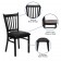 HERCULES Series Black Vertical Back Metal Restaurant Chair - Walnut Wood Seat