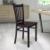 HERCULES Series Black Vertical Back Metal Restaurant Chair - Walnut Wood Seat