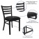 HERCULES Series Black Ladder Back Metal Restaurant Chair - Black Vinyl Seat 