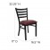 HERCULES Series Black Ladder Back Metal Restaurant Chair - Burgundy Vinyl Seat