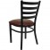 HERCULES Series Black Ladder Back Metal Restaurant Chair - Burgundy Vinyl Seat