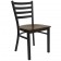 HERCULES Series Black Ladder Back Metal Restaurant Chair - Mahogany Wood Seat