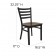 HERCULES Series Black Ladder Back Metal Restaurant Chair - Mahogany Wood Seat