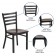 HERCULES Series Black Ladder Back Metal Restaurant Chair - Mahogany Wood Seat