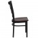 HERCULES Series Black Window Back Metal Restaurant Chair - Mahogany Wood Seat 