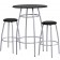 Round 30" Bar Height Silver/Black Top Table W/2 Stools