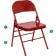 Set of 2 - HERCULES Series Triple Braced & Double Hinged Red Metal Folding Chair