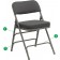 HERCULES Series Premium Curved Triple Braced & Double Hinged Gray Fabric Upholstered Metal Folding Chair