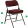 HERCULES Series Premium Curved Triple Braced & Double Hinged Burgundy Fabric Upholstered Metal Folding Chair