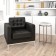 HERCULES Lacey Series Contemporary Black LeatherSoft Chair with Stainless Steel Frame