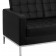 HERCULES Lacey Series Contemporary Black LeatherSoft Loveseat with Stainless Steel Frame 