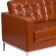 HERCULES Lacey Series Contemporary Cognac LeatherSoft Loveseat with Stainless Steel Frame