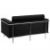 HERCULES Lesley Series Contemporary Black LeatherSoft Loveseat with Encasing Frame