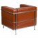 HERCULES Regal Series Contemporary Cognac LeatherSoft Chair with Encasing Frame